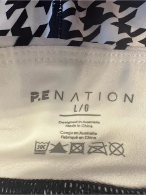 P.E. NATION Houndstooth Biker Shorts Black Size L thumbnail 6