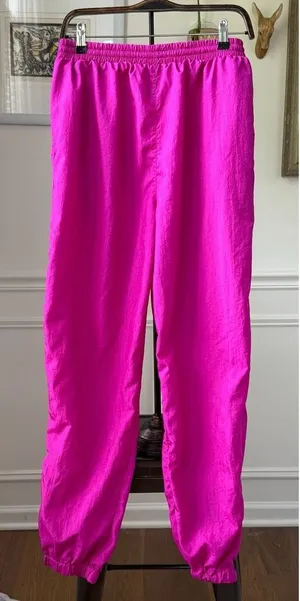 Vintage 90s 1994 Magenta Fuchsia Link Windbreaker Track Pants M thumbnail 1