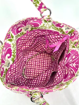 Vera Bradley Glenna Julep Tulip Pink Floral Quilted Cotton Shoulder Tote thumbnail 5