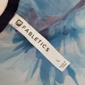 Fabletics Sporty‎ Windbreaker Jacket, Blue and White Size L thumbnail 6