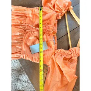 Antonio Melani Puff Sleeve Peplum Blouse‎ Womens Orange Size 4 thumbnail 6