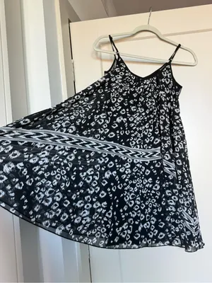 Express Black and White Leopard Print Spaghetti Strap Dress, Size XS thumbnail 4