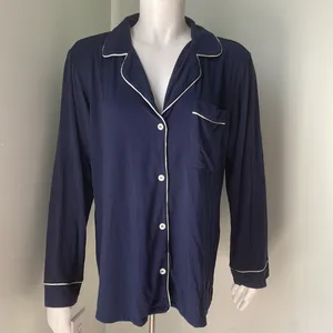 Eberjey Gisele Long Sleeve Navy Pajama Top thumbnail 4