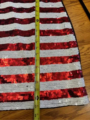 American Flag Sequin Dress V-Neck Sleeveless USA Patriotic Glitter Tank Dress Lg thumbnail 8