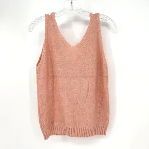 Blu‎ Pepper Cable Knit Pom Pom Tank Womens M Pale Pink Coquette Boho Feminine thumbnail 6