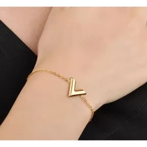 Dainty Yellow Gold Filled V-Shape‎ Bracelet, 7-9” thumbnail 3