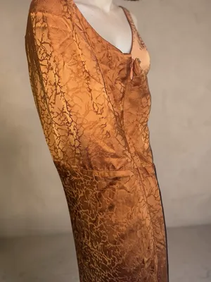 Jason Wu- Jacquard Slip Maxi Dress in Burnt Orange Size 8 thumbnail 7
