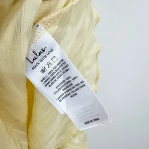Lulus Cass Light Yellow Striped Satin Drop Waist Mini Dress Party Medium NWT thumbnail 11