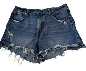 Abercrombie Blue Distressed Cut Off Denim Shorts Women's Size 31 | 62-33-3 thumbnail 1