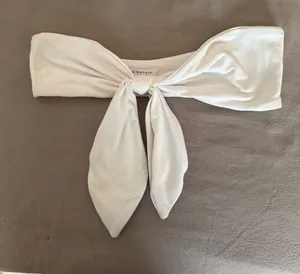 Susana Monaco White Bandeau Tie-Front Bikini Top thumbnail 1