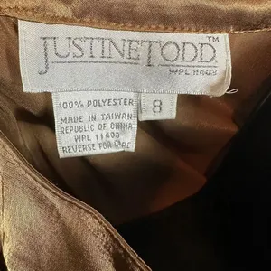 Vintage Justine Todd Long Sleeve Button Down Blouse Size 8 Gold thumbnail 2