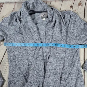 UGG Australia Womens‎ Cardigan Sweater Duster Open Front Pockets Blue Grey M thumbnail 8
