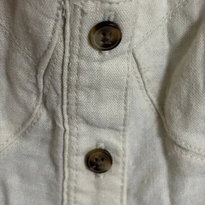 Aerie‎ Linen Blend Button Down Tie Strap Mini Dress Cream Size XS Boho Festival thumbnail 10
