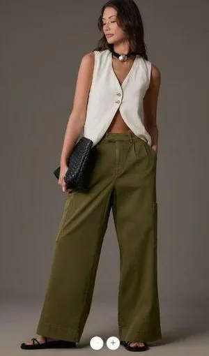Anthropologie Pilcro Pleated Wide-Leg Cargo Pants thumbnail 1