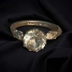 Vintage Austrian Crystal Ring Silver thumbnail 1