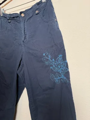 Y2K Navy Blue Cargo Carpri Pants thumbnail 3