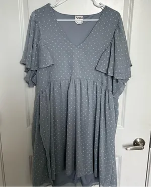 NEW Arula Blue Clipdot Dress Plus Size 2X NWT thumbnail 2