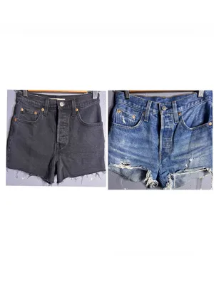 Levi’s Shorts Bundle in Size 24. Black one is Rib Cage. Blue one is 501. thumbnail 2