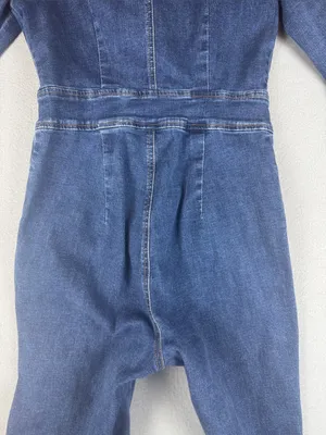 Madewell Straight Denim Coveralls Jumpsuit in Blue Size: 2 thumbnail 6