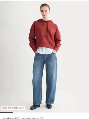 Everlane loose curve Jean, size 25 , organic cotton thumbnail 7