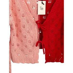 NWT SINCERELY JULES Soft GirlCozy Feminine Red Pink Crochet Size Medium thumbnail 3