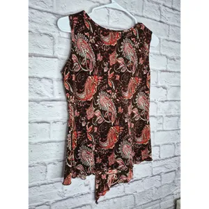 Vtg Y2K JTB Paisley Micro Pleat Top S Asymmetrical Hem Whimsigoth Fairycore thumbnail 8