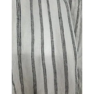 Quince Linen Pants Striped Small White Black Elastic Waist Pockets Sustainable thumbnail 9