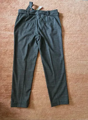 NWT LOFT Gray Plaid Tie Waist Tapered Ankle Pants Size 8 thumbnail 6