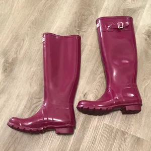 Hunter Original Gloss Rain Boots Magenta Purple thumbnail 5