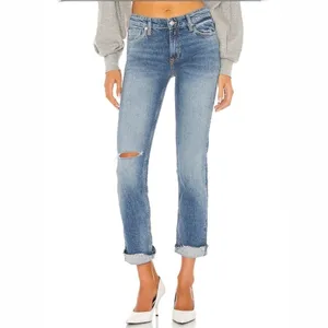 Free People Cuffed Slim‎ Boyfriend Jean in Mid Blue Size 26 thumbnail 8