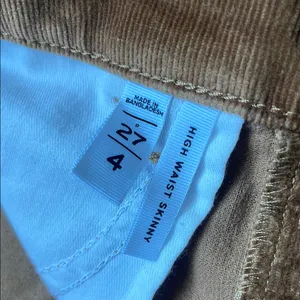 LOFT Tan Corduroy Trousers thumbnail 3