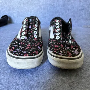 Vans Ward lo sneaker black floral print size 7 women thumbnail 2
