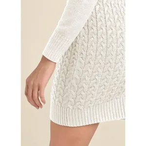 ✨Venus Cable Knit Sweater Sz Medium Cream Dress✨ thumbnail 5