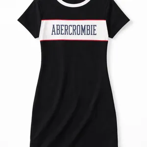 🆕👗 $48 Abercrombie & Fitch Track Bodycon Athletic Mini Logo Navy Dress XS 2 4 thumbnail 4