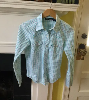 Aeropostale Vintage Y2K Plaid Pearl Snap Button Down Western Shirt - Sz Small thumbnail 1