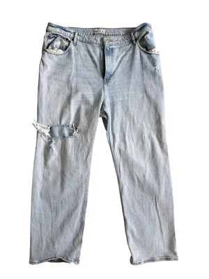 ABERCROMBIE & FITCH Curve Love Light Distressed High Rise 90s Relaxed Jean Sz 20 thumbnail 3