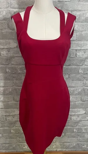 Guess Red Scuba Bodycon Mini Dress thumbnail 1