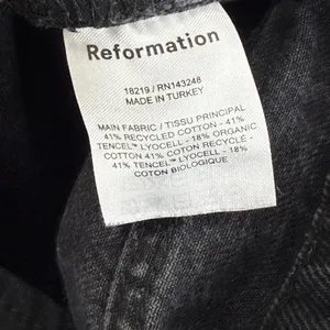 Reformation Jeans Womens Size 26 Black High Rise Button Fly Straight Leg Denim‎ thumbnail 10