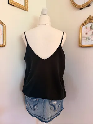 Abercrombie & Fitch Black Satin V-Neck Cami thumbnail 4