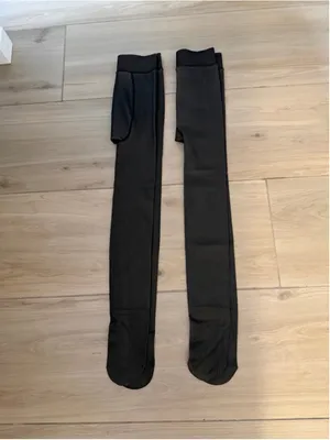 NEW 2 Pairs Fleece Lined Tights-Faux Translucent Leggings One size thumbnail 5