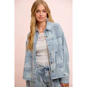 BiBi‎ Printed Washed Denim Jacket With Pocket thumbnail 5