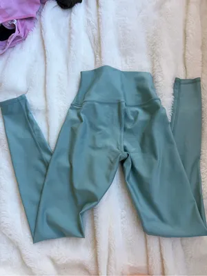 ALO Yoga Kids Leggings in Sage Blue-Green thumbnail 3