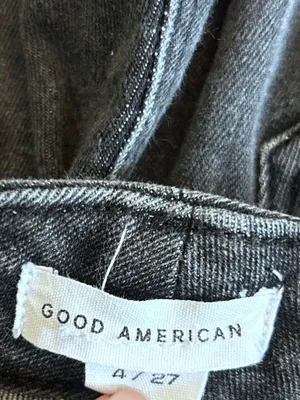 Good American Black Straight Leg Denim Jeans Size 4/27 thumbnail 3