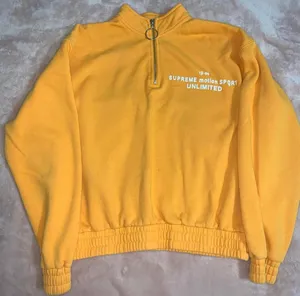 Quarter Zip Crop Top Hoodie Orange Size M thumbnail 1
