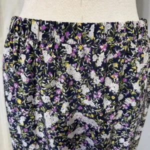 Cottagecore Metrowear Women's Midi Skirt Sz M Floral Lined Tiered‎ Elastic Waist thumbnail 5