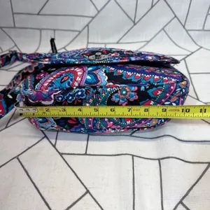 Vera Bradley Crossbody Bag Small Midnight Blues Paisley Quilted Cotton Turnlock thumbnail 6