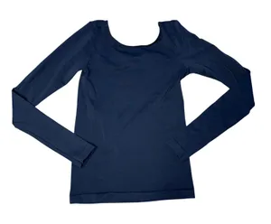 Intimately Free People Long Sleeve Top Womens M/L Navy Excellent Open Back Scoop thumbnail 1