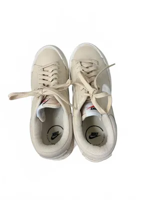 Nike Beige Platform Sneakers with White Swoosh - Size 6.5 thumbnail 6