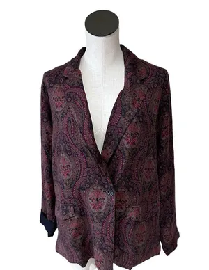 NWOT Volcom Vinyl Club Blazer MULTICOLOR Y2K thumbnail 7