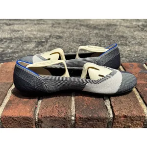 Rothy's The Flat Round Cap Toe Plaid Blue Halo Limited Edition Ballet Shoes 7 thumbnail 6